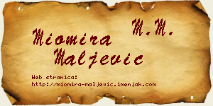 Miomira Maljević vizit kartica